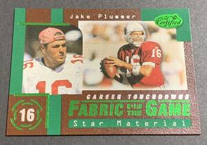 1999 Donruss Fabric of the Game Star Material Jake Plummer /750 FG40 Cardinals NFL ジェイク・プラマー　750枚限定　カージナルス