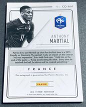 2016-17 Panini Noir Country Signatures Anthony Martial Auto /99 No.CO-AM France マルシャル　サイン　99枚限定　シリアル　フランス_画像2