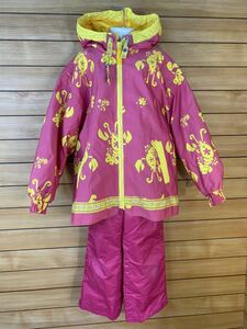 RESEEDA ELBE Child Skiwear Set Set Brants 130 куртка M Размер Внутренний розовый желтый верх и нижний набор