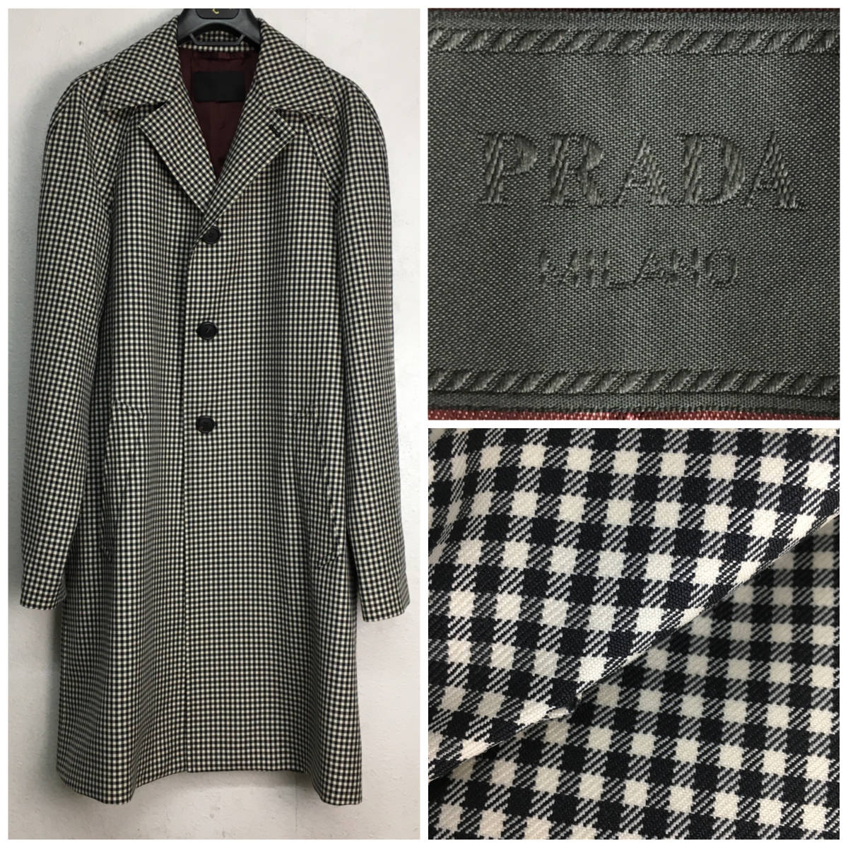 PRADA プラダ ジャケット スプリングコート チェック 定価26万 新品-