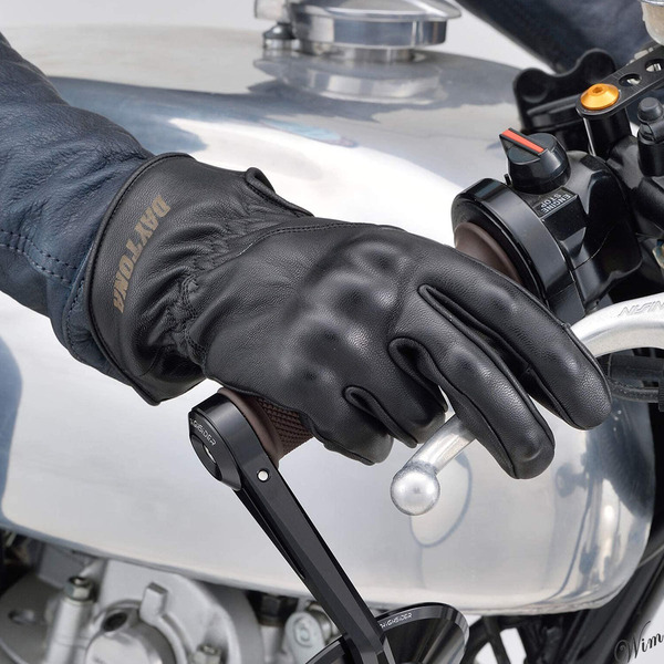 ◆保護性と操作性を両立◆ バイクグローブ XLサイズ ワックス加工 ラバープロテクター フィット感向上 オートバイ ツーリング ブラック