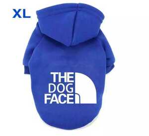 Thedogfaceドッグフェイス犬服パーカーペット洋服ドッグウェア青XLサイズ