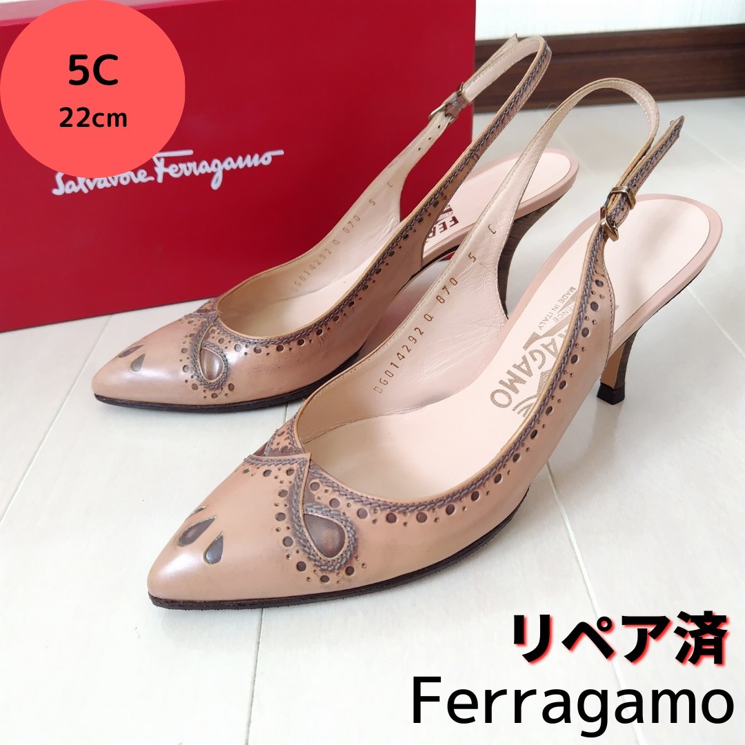 極美品 フェラガモ パンプス サンダル 6Bサイズ 箱付|PayPayフリマ