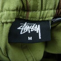 STUSSY ステューシー CAMO PULL ON BEACH カモフラ トライバル リーフ総柄 ショーツ ハーフパンツ カーキ系 M【中古】_画像4