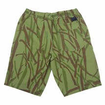 STUSSY ステューシー CAMO PULL ON BEACH カモフラ トライバル リーフ総柄 ショーツ ハーフパンツ カーキ系 M【中古】_画像2