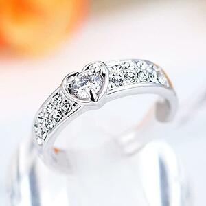 18KRGP top class zirconia Heart ring ring white 