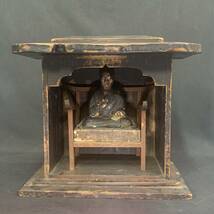 時代　親鸞聖人　親鸞　仏像　坐像　厨子付　骨董　古美術　仏教美術　（E06a0406R0503292）_画像8