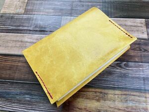  difference included type book cover library book@ size A6 correspondence go-to leather yellow wrinkle processing leather leather original leather hand made hand .. notebook diary 1