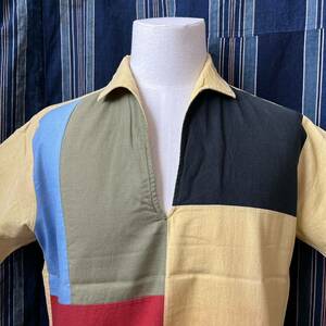 50s 60s manhattan mondrian pattern pullover shirt usa製 50年代 60年代 マンハッタン モンドリアン プルオーバー シャツ アメリカ製