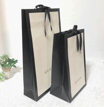 グッチ「GUCCI」ショッパー 大小2枚組 (1740) 正規品 ブランド紙袋 ショップ袋 メッセージカードおまけ 折らずに発送_画像3