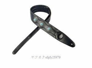 L464* new goods blue turquoise color guitar strap soft leather high quality acoustic bass guitar accessory 