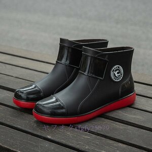  new goods popular rain boots rain shoes men's waterproof light weight outdoor fishing rain snow and ice control rain shoes water work shoes man and woman use B