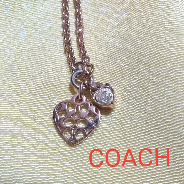 COACH ネックレス シグネチャーハート 透かし ブランド ネックレス ゴールド コーチ 金色 アクセサリー ペンダント 卒業式