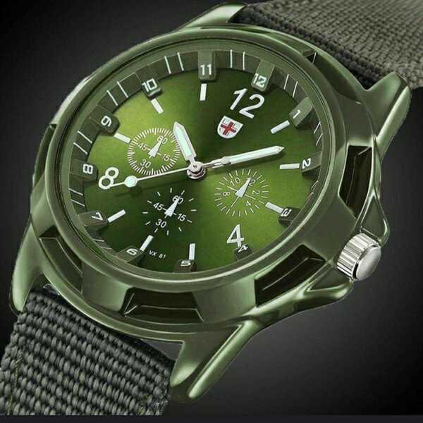 新品 腕時計 軍事モデル 緑 11