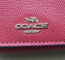 【新品】coach コーチ 三つ折り財布 レッド_画像3