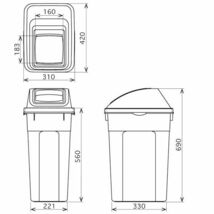 【リス】 カラー分別 ダスト ゴミ箱 スリム 47L 不燃用 ブルー +ブラウン　2個セット■A-1431_画像6