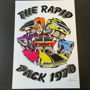  poster *mopa-[THE RAPID PACK 1970]Mopar* Dodge * Challenger * Koo da* Roadrunner * charger * Demon * duster 