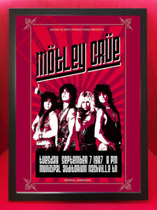 ポスター★モトリー・クルー☆Motley Crue 1987 コンサート★Girls Girls Girls/LAメタル /ウィスキー・ア・ゴーゴー