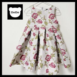 【BeBe】ワンピース バラ柄 110