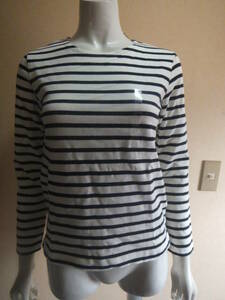  новый товар MUJI Muji Ryohin Kids 150 женский окантовка футболка с длинным рукавом cut and sewn tops серый me15726