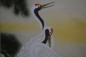 Art hand Auction [प्रामाणिक] / झील के लोग / देवदार के पेड़ों पर क्रेन का जोड़ा / पॉलाउनिया लकड़ी का बक्सा शामिल / होटेई-या हैंगिंग स्क्रॉल HE-572, चित्रकारी, जापानी चित्रकला, फूल और पक्षी, वन्यजीव