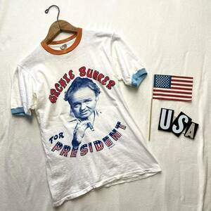 美品！アーチバンカー！７０ｓ染み込みマルチリンガービンテージＴシャツＵＳＡ製アメリカ７０年代ヴィンテージＶＩＮＴＡＧＥクレイジー