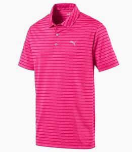 送料無料◆新品◆プーマ ゴルフ DRYCELL ボーダー柄 半袖シャツ◆(L)◆579171-09◆PUMA GOLF