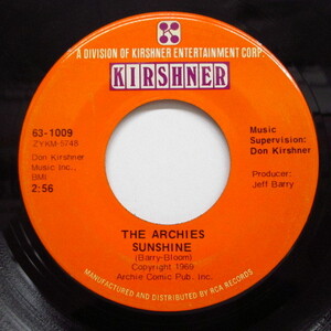 ARCHIES-Sunshine / Over And Ove (US Orig.)