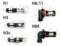 LEDフォグランプ エブリィ DA64系 LEDバルブ ホワイト 6000K相当 H8 25W SMD 2個セット 交換用_画像3