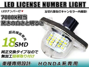 LEDライセンスランプ ホンダ N-BOXカスタム JF1/JF2 球切れ警告灯キャンセラー内蔵 抵抗 ホワイト 白 ナンバー灯 車幅灯 ユニット