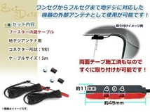 地デジアンテナ用 ブースター内蔵型ケーブル 2個 アンテナコード 5m ワンセグ フルセグ VR1 コネクター ECLIPSE AVN-Z01_画像2