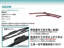 交換用 ワイパーブレード スズキ ジムニー JA11 12 22C V W レッド 赤 運転席&助手席 2本セット 替えゴム エアロワイパー_画像2