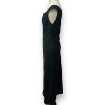 m1501 極美品◎ ROSA ドレス ノースリーブワンピース パーティー 黒系 ブラック サイズ11AR-3 M-Lサイズ相当 ロング丈スカート 結婚式 _画像3