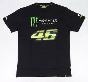 VR46 モンスターエナジー MONSTER ENERGY ビッグ46デザイン イタリアンフラッグ 半袖 Tシャツ （ブラック） (XXXL) [並行輸入品]