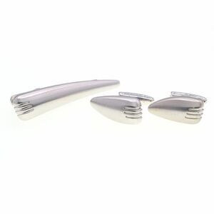  Dunhill necktie pin cuffs silver color metal used men's gentleman business tiepin cuffs Dunhill