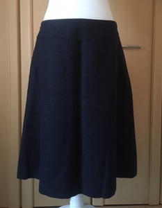 ニューヨーカー NEWYORKER 台形スカート ウール100% 厚手 ネイビー 紺 Lサイズ 76