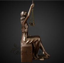 高級製品! 正義と力の象徴 正義の女神 ブックスタンド 彫刻 彫像 西洋 雑貨 オブジェ 置物 フィギュリン 銅 樹脂 ハンドメイド 手作り 2点_画像6