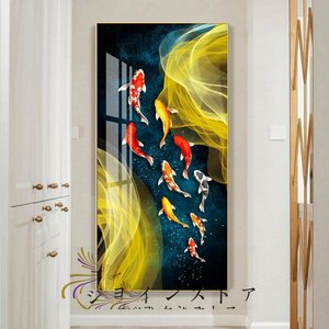 人気美品★ 装飾画福引きの鯉リビングルーム装飾画 玄関装飾画リビングルーム装飾画玄関装飾