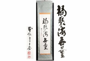 Art hand Auction [Gararafuji] 正品保证/松井洋弘福寿海无量/C-164(检验)挂轴/绘画/日本画/浮世绘/书法/绘画/旧玩具/水墨画, 艺术品, 书, 幛