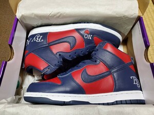 ★Supreme × Nike SB Dunk High By Any Means Red Navy-White シュプリーム × ナイキSB ダンク ハイ バイエニーミーンズ レッド 26.5cm