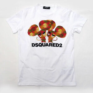 ★ DSQUARED2 ディースクエアード 2020 半袖Tシャツ クルーネック ツインプリント ホワイト サイズS S74GD0654 中古 古着 (0220380433)