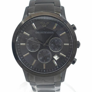 ★ エンポリオアルマーニ クロノグラフ メンズ腕時計 ブラック クォーツ クラシック AR2453 (0220453673)