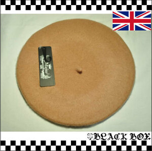 英国 インポート ビッグベレー 大判ベレーバスク ベレー帽 WOOL100% ウール 帽子 MODS モッズ PUNK パンク GB uk イギリス ベージュ