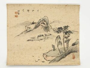 Art hand Auction 【南海蟠岳 真筆】襖紙肉筆書画 蔵出し骨董 M0526D, 美術品, 絵画, 水墨画