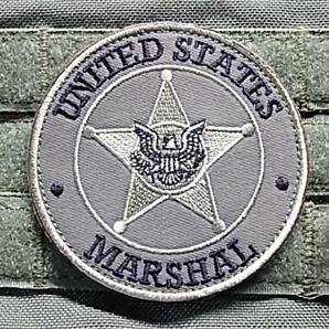 ワッペン パッチ USマーシャル U.S.MARSHAL 丸型 ODの画像1