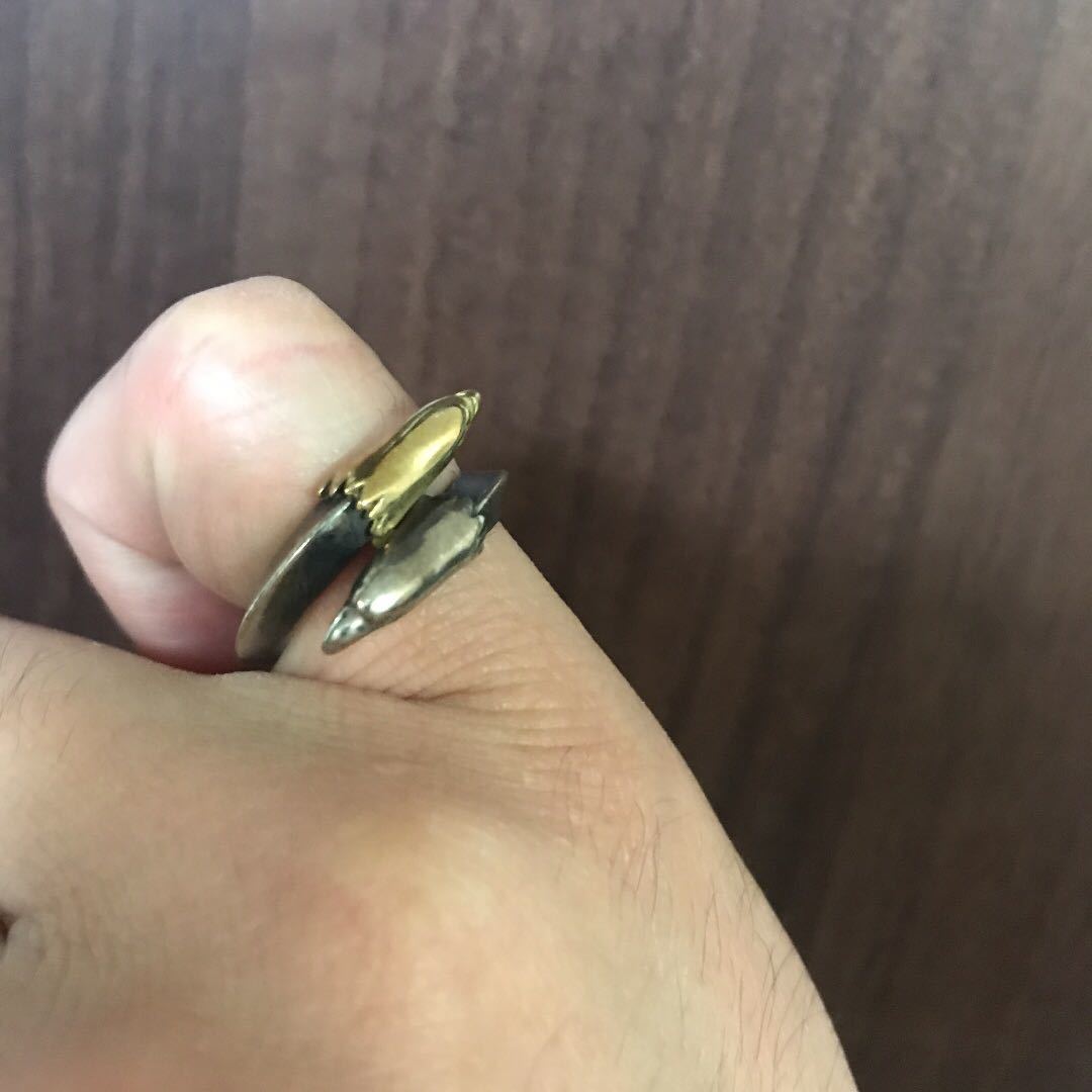 LARRY SMITH /ラリースミス/k18×k18希少/EAGLE DOUBLE FACE RING