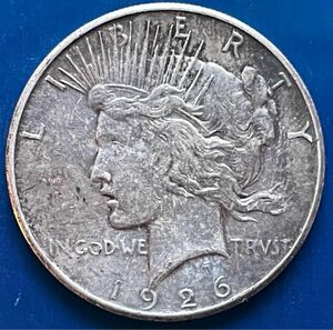 1926年アメリカピースドル1$銀貨、旧硬貨