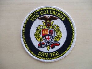 【送料無料】アメリカ海軍USS原子力潜水艦コロンバスCOLUMBUS SSN-762パッチ刺繍ワッペン/patchネイビーNAVY米海軍USN米軍USミリタリー M76