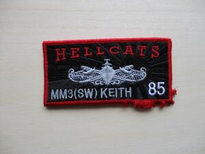 【送料無料】アメリカ海軍HELLCATS MM3(SW)KEITH85パッチ刺繍ワッペン/patchネイビーNAVY米海軍USN米軍USミリタリー M78