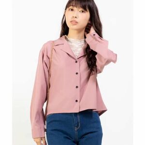 ★WEGO レディーストップス ブラウス シャツ ピンク フリーサイズ 長袖シャツ オープンカラーシャツ【値下げ不可】